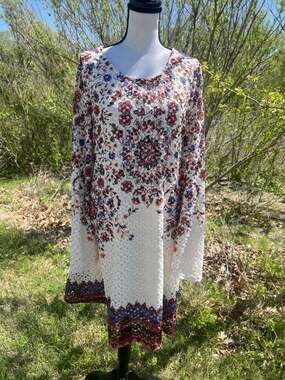 Xhilaration Boho Floral Lace Bell Sleeve Mini Dress with Tie Back